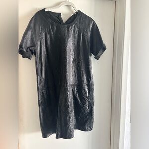 Zadig & Voltaire Black leather mini dress